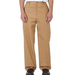 Maison Kitsune Men's Chino Pant Wide Leg Logo Beige Cotton Gabardine Size 38 NEW